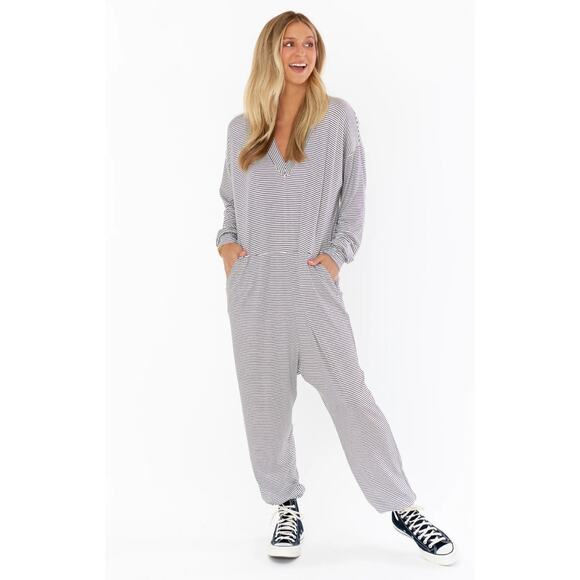 Show Me Your Mumu Jules Jumpsuit in Stripe by the Sea Size XS - Picture 1 of 10